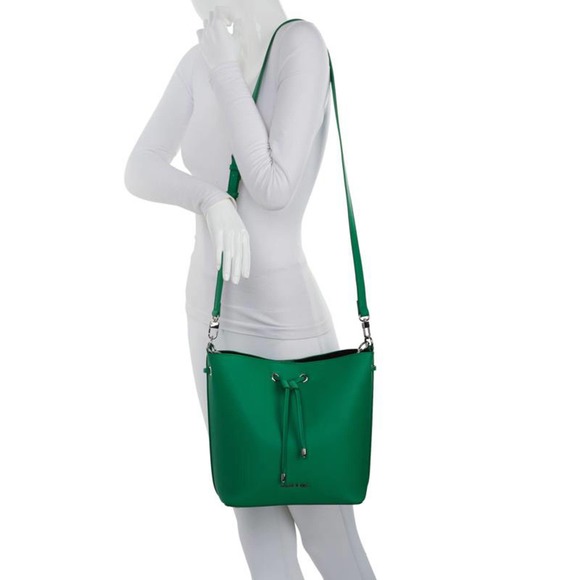 Sassy Jones Emma Saffiano Yellow Faux Leather Bucket Bag #SJ66 - Picture 6 of 6